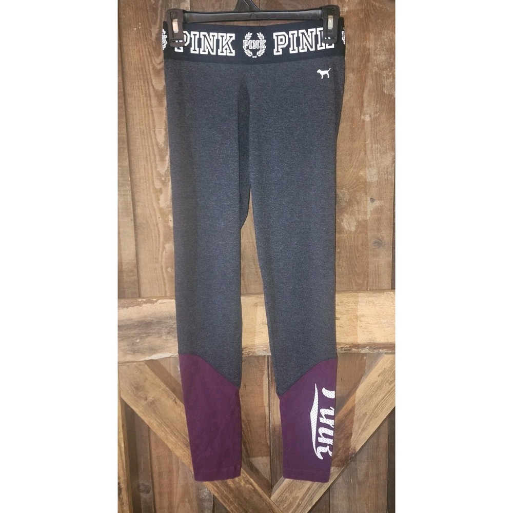 Vs PINK Yoga Leggings S Black And Burgundy Workout